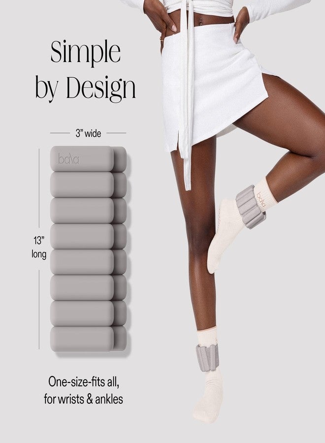 بالا أثقال بالا بانجلز للمعصم والكاحل - مجموعة أربطة وزن قابلة للتعديل بوزن 1 رطل للنساء والرجال - أثقال سيليكون للذراع والساق للبيلاتس واليوغا والمشي والباريه والتمارين المنزلية وتمارين القوة - هيذر - Image 4